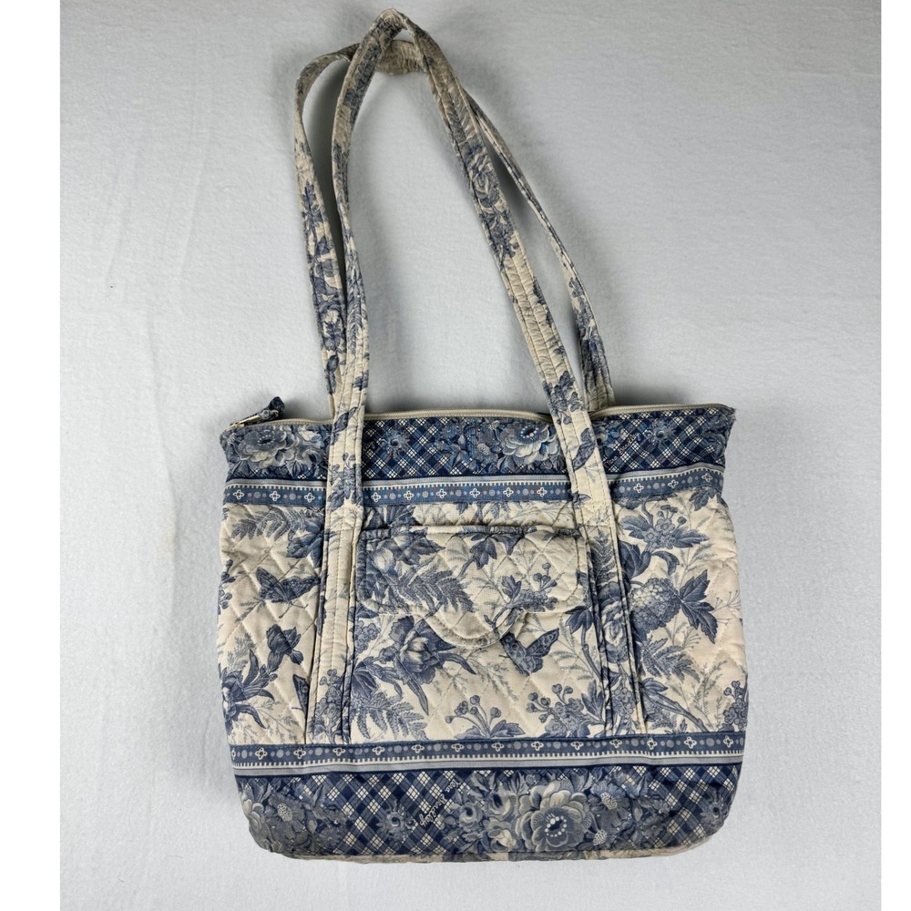 RARE Vintage Vera Bradley Blue Toile Tote Shoulder Bag 2001